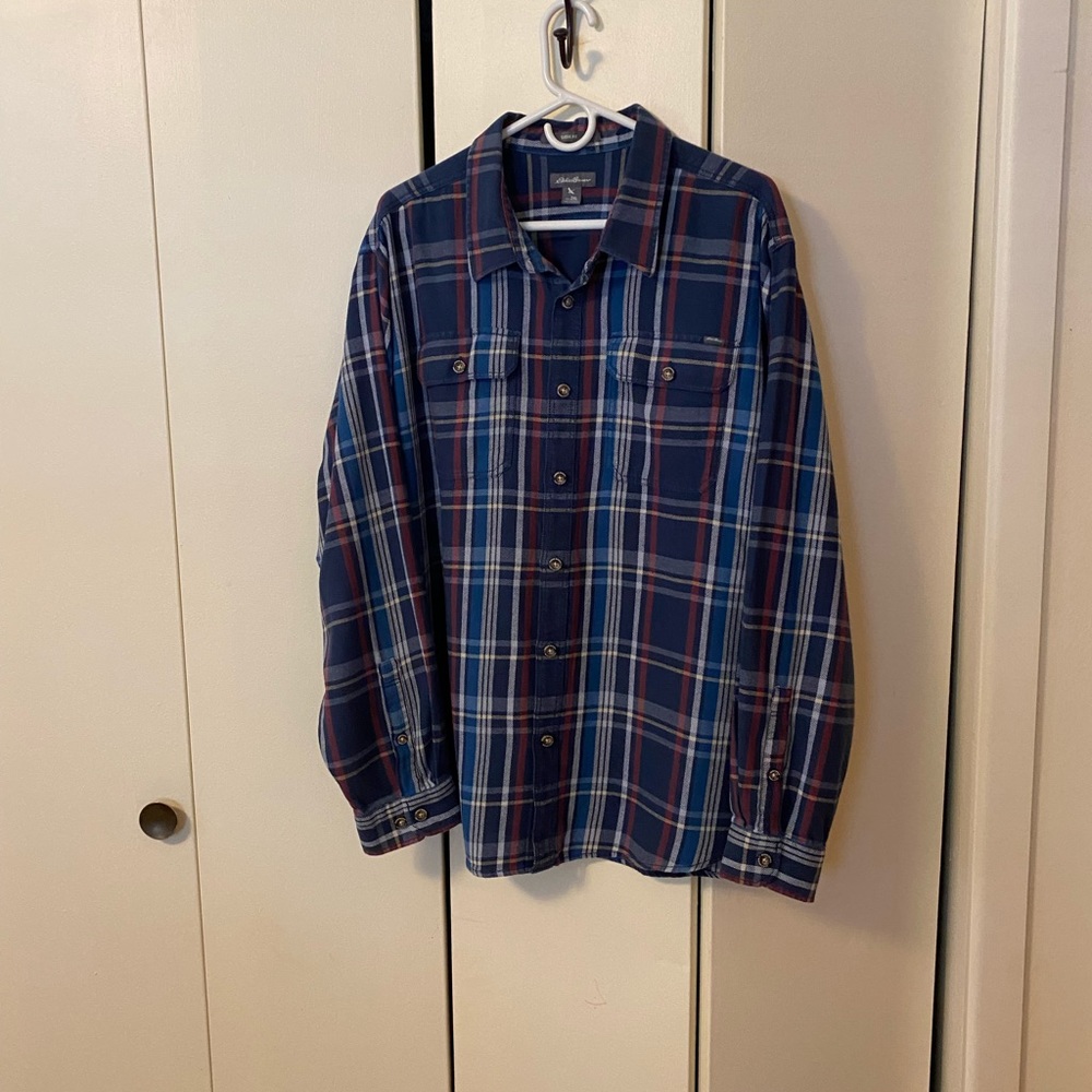 Eddie Bauer 2XL cotton plaid button down